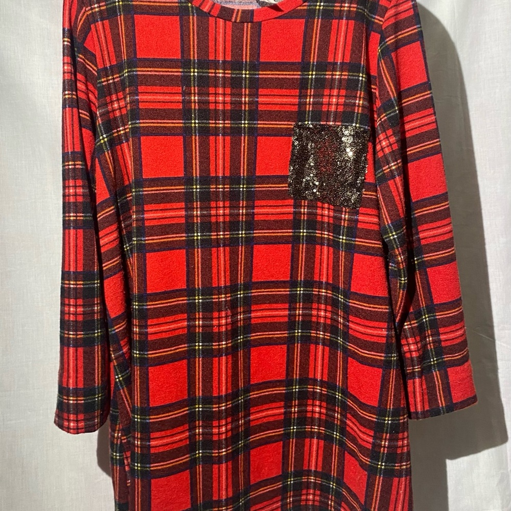Red plaid tunic
